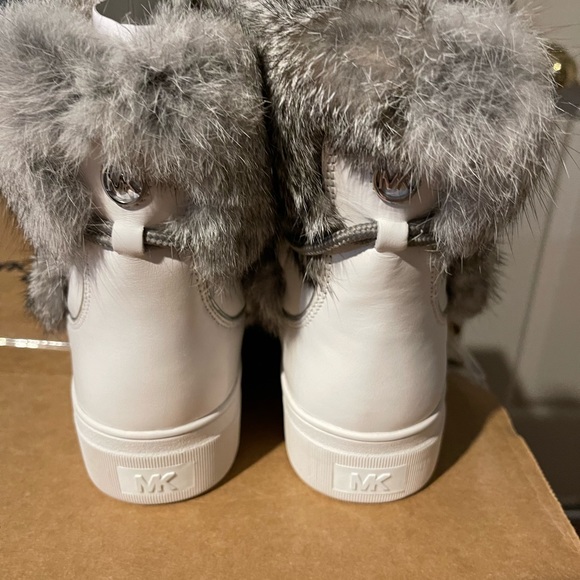 Michael Kors leather and fur sneaker-booties - Picture 8 of 10